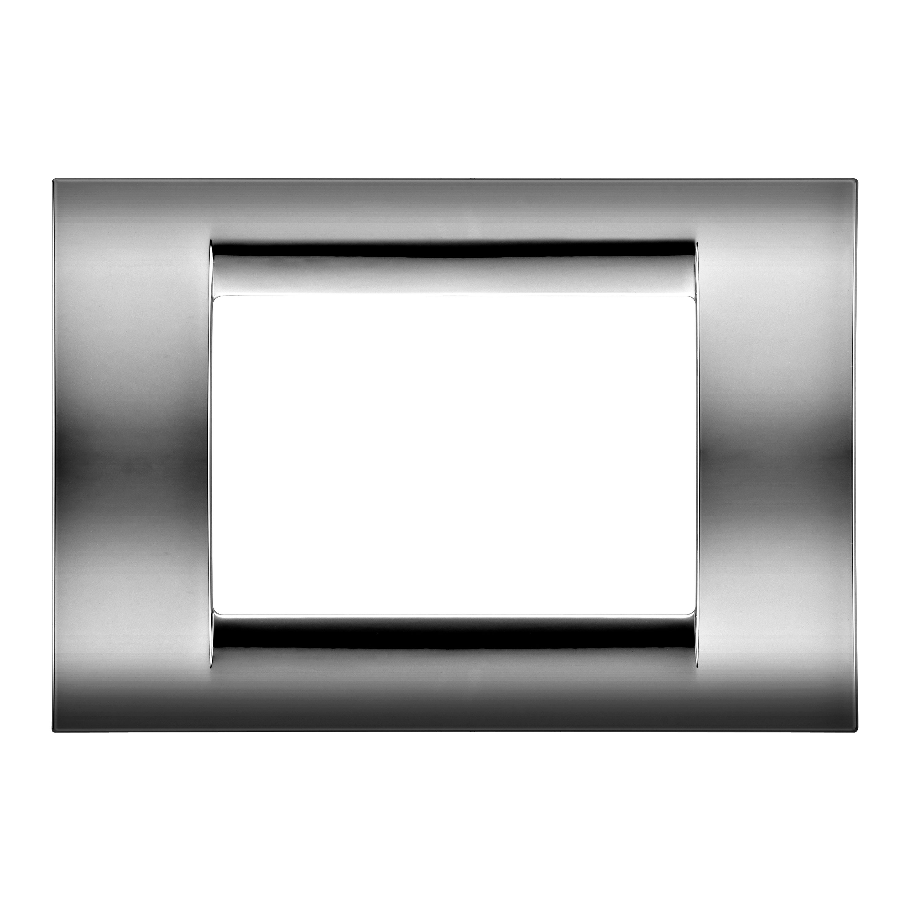 GEWISS - GEWGW22252 PLACCA VIRNA - IN TECNOPOLIMERO FINITURA LUCIDA - 2 POSTI - CROMO SOFT - SYSTEM