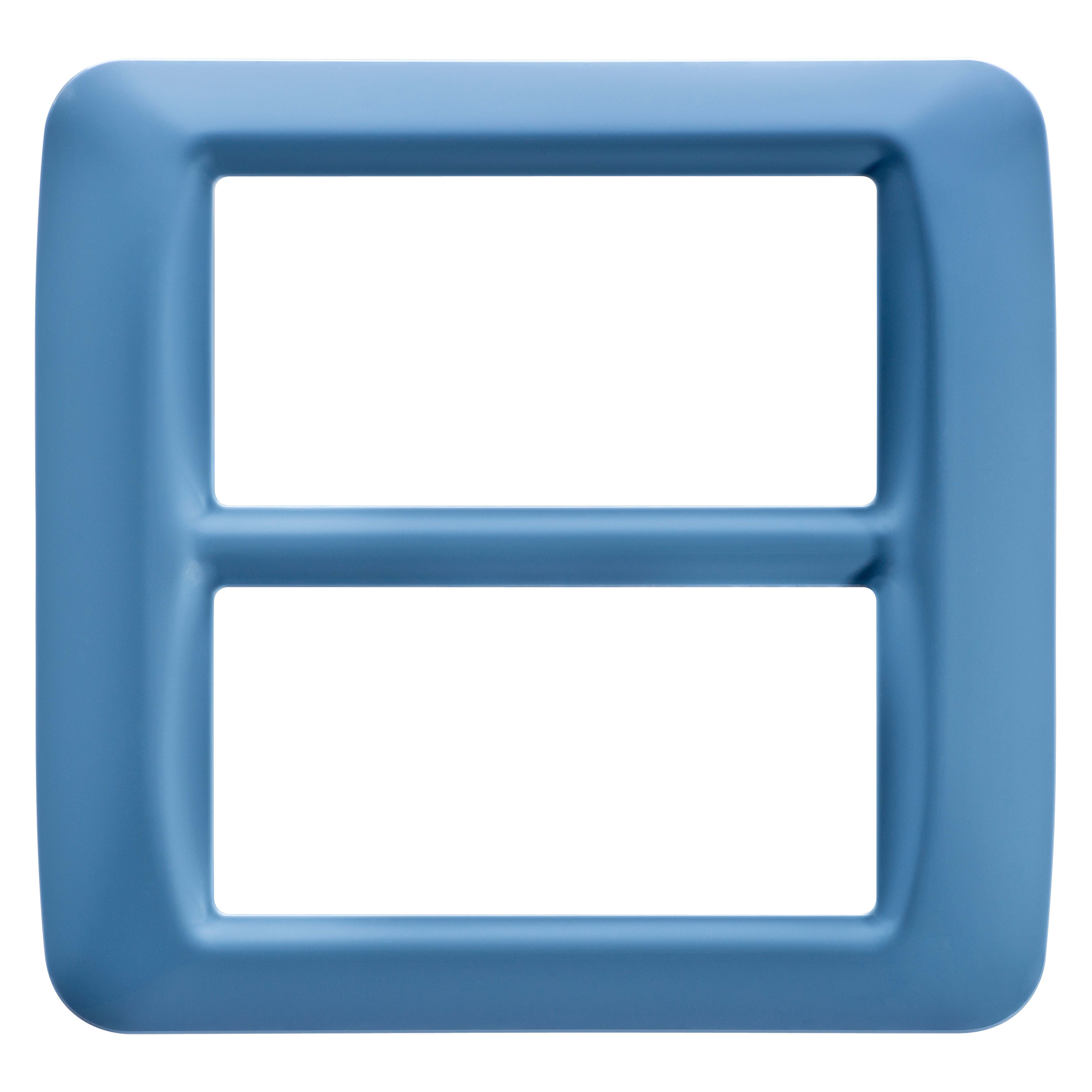 GEWISS - GEWGW22567 PLACCA TOP SYSTEM - IN TECNOPOLIMERO FINITURA LUCIDA - 8 POSTI (4+4 SOVRAPPOSTI) - AZZURRO CIELO - SYSTEM