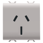 GEWISS - GEWGW13307 PRESA STANDARD AUSTRALIANO 250V ac - 2P+T 15A - 2 MODULI - NATURAL BEIGE SATINATO - CHORUSMART