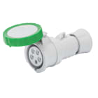 GEWISS - GEWGW62758H PRESA MOBILE DIRITTA HP - IP66/IP67/IP68/IP69 - 2P+T 32A >50V >300-500HZ - VERDE - 2H - CABLAGGIO A VITE
