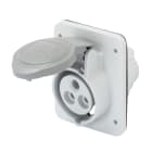 GEWISS - GEWGW62815H PRESA FISSA DA INCASSO A 10° HP - IP44/IP54 - 3P+T 16A TRASFORMATORE 50/60HZ - GRIGIO - 12H - CABLAGGIO A VITE