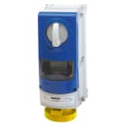 GEWISS - GEWGW66962 PRESA FISSA INTERBLOCCATA VERTICALE - CON FONDO - CON BASE PORTAFUSIBILI - 2P+T 32A 100-130V-50/60HZ 4H - IP66