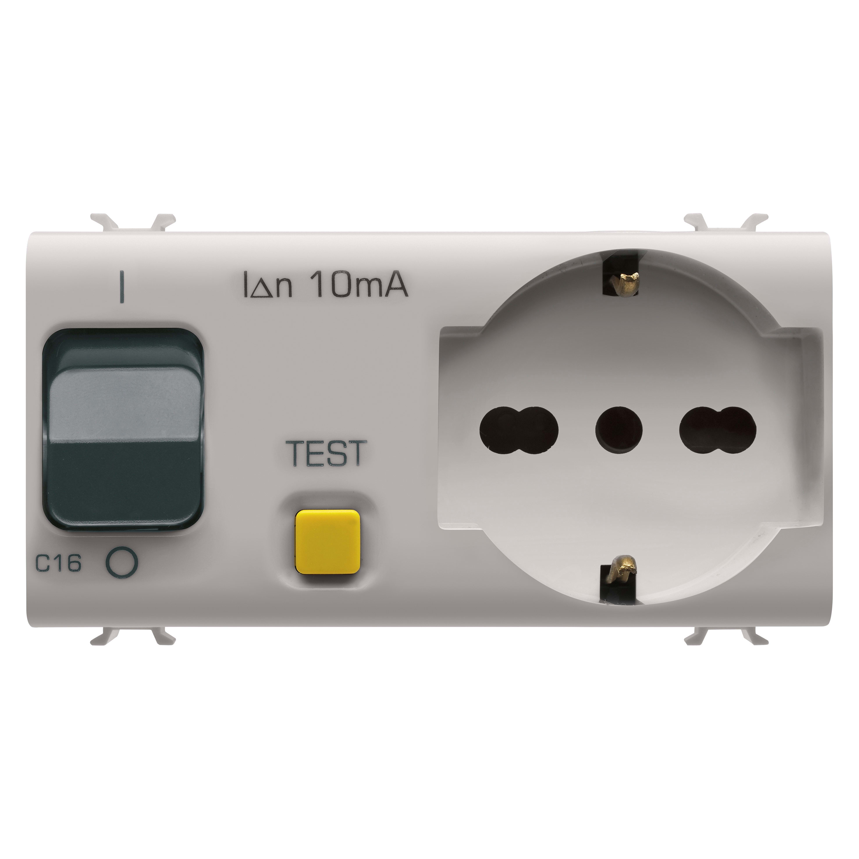 GEWISS - GEWGW13322 PRESA INTERBLOCCATA - 2P+T 16A - P40 - CON INTERRUTTORE MAGNETOTERMICO DIFFERENZIALE 1P+N 16A - 230V ac - 4 MODULI - NATURAL BEIGE SATIN - CHORUSMART