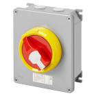 GEWISS - GEWGW70441M INTERRUTTORE SEZIONATORE ROTATIVO - HP - DA PARETE - EMERGENZA - CASSETTA IN METALLO - 40A 2P - MANOPOLA ROSSA LUCCHETTABILE - IP66