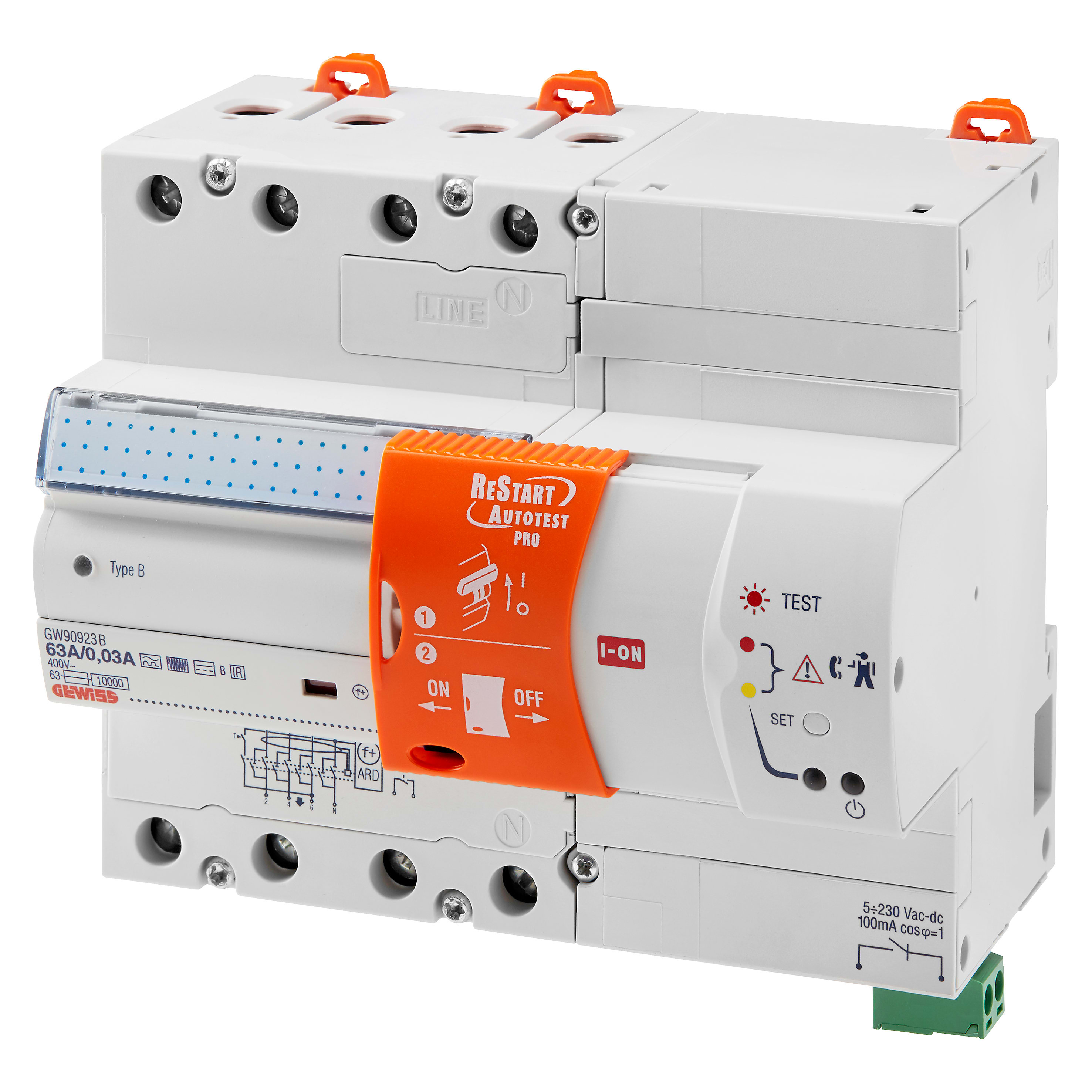 GEWISS - GEWGW90929B RESTART AUTOTEST PRO 4P 63A 0,3 B 7M