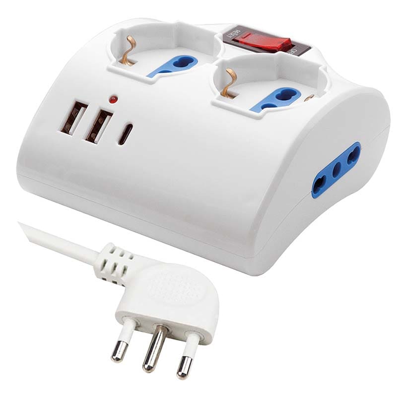 ELCART DISTRIBUTION - ERT280173500 PRESA MULTIPLA 4 POSTI 3XUSB INT.