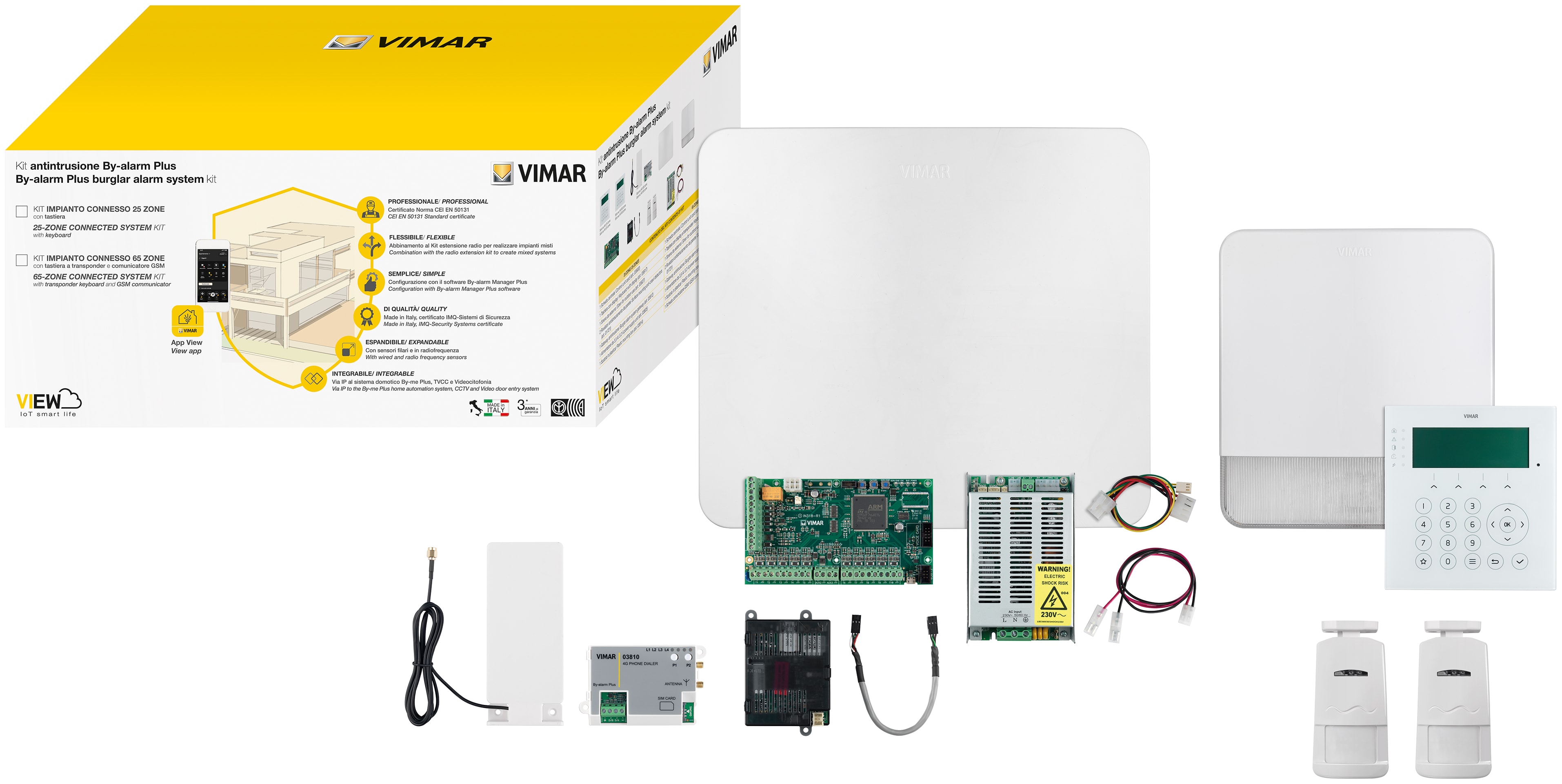 VIMAR S.P.A. - VIW0K03801.02 By-alarm Plus kit 65 zone+gateway IP/GSM
