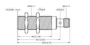 TURCK BANNER SRL - TUK100016607 BI8-M18-2APS8X2-H1141