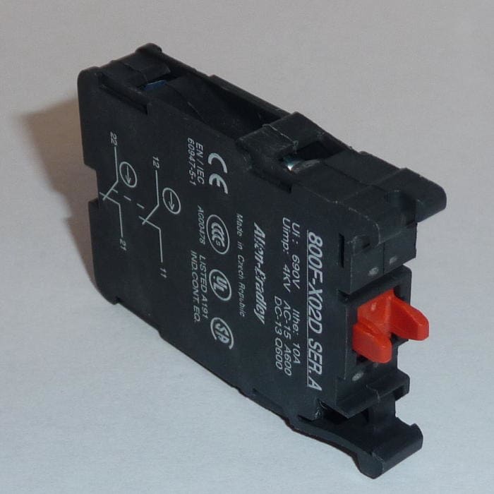 ROCKWELL AUTOMATION - RCK800F-X02D 22MM CONTACT BLOCK 800F PB, PACK QTY.10
