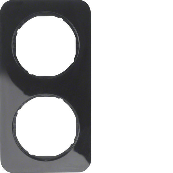 BERKER - BRK10122145 Rahmen 2fach Berker R.1, schwarz glanzen