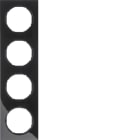 BERKER - BRK10142245 CORNICE 4P SERIE R3 NERO LUCIDO