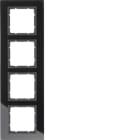 BERKER - BRK10146616 CORNICE 4P SERIE B7 VETRO NERO/ANTR. OP.