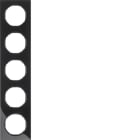 BERKER - BRK10152245 CORNICE QUINTUPLA SERIE R3 NERO LUCIDO