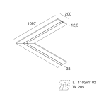 NOVALUX SPA - NOX101897.99 L-33: Profiloangolare 90? per Strip LED tagliabile in opera, per realizzare linee di luce incassate nel cartongesso. Garanzia 5 anni.