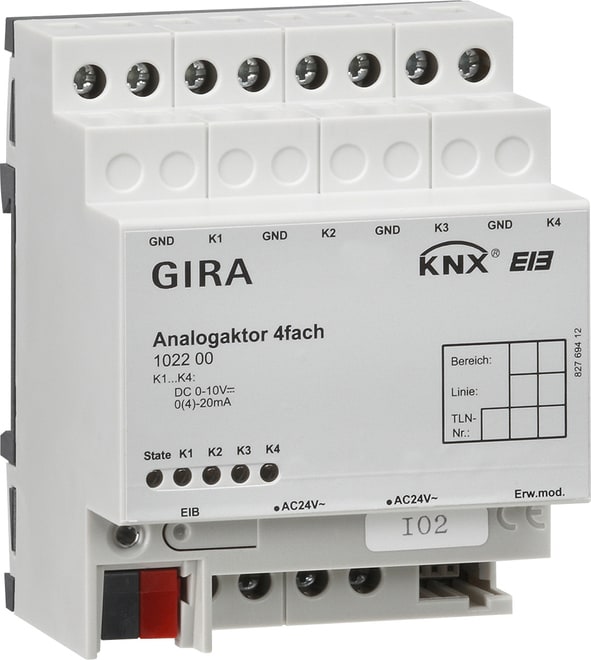 GIRA - GGI102200 Analogaktor 4f KNX REG