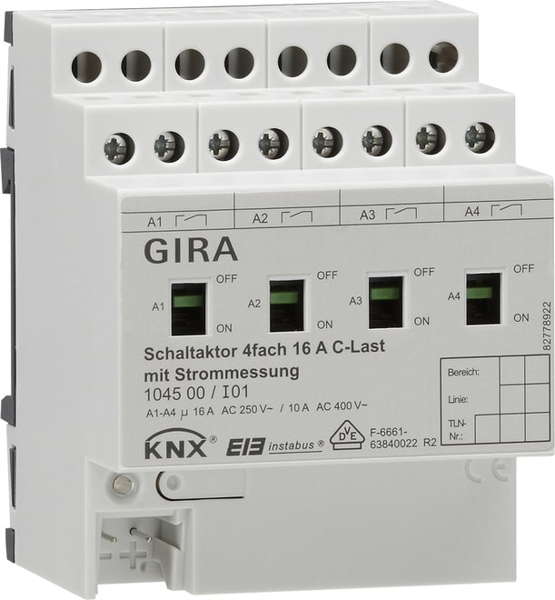 GIRA - GIR104500 ATTUATORE 4X 16 A CARICO C KNX AMG