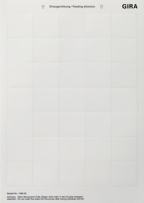 GIRA - GGI108900 Beschriftungsbogen 38 x 36 mm Zubehor