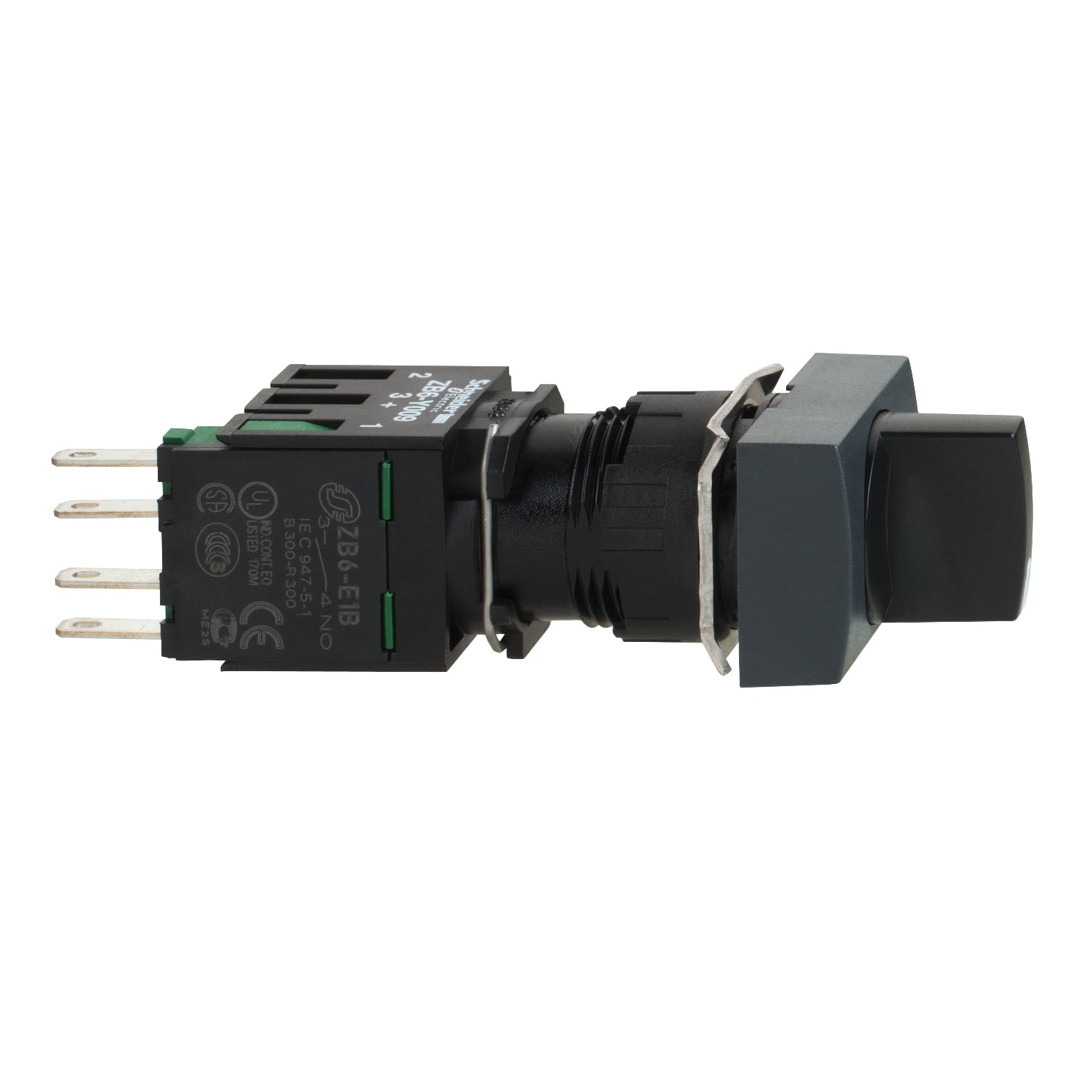 SCHNEIDER ELECTRIC - SNRXB6DD221B Selettore nero Ø16 - leva - 2 posizioni - 1NO