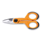 BM SPA - BMM011280095 Forbici elettricista con svasatore, lame in acciaio inossidabile con microdentatura, gola tranciacavo e crimpatore per terminali a tubetto