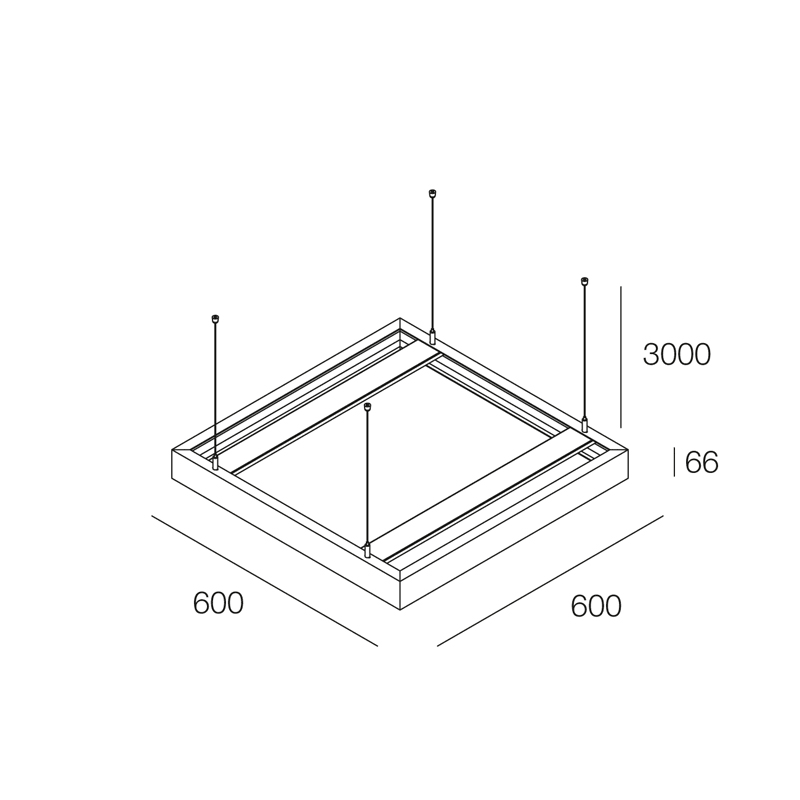 NOVALUX SPA - NOX113637.01 BACKLIT: BOX PER INST. SOSP. 600X600 BIA