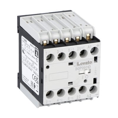 LOVATO - LOV11BGP0901D125 CONTATTORE 3P+1NC 9A AC3 PIN RETRO