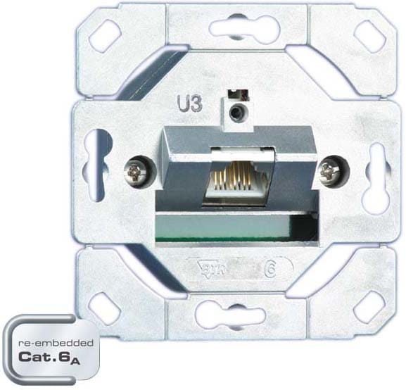 Metz - MEZ1307371200-I Datendose Kat.6 1xRJ45 UP0 LSA+ ohne Abd