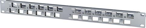 Metz - MEZ130926A0003KE Patchpanel 19'' 24Port 1HE leer grau gew