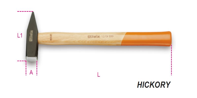 BM SPA - BMM013700055 Martelli tipo tedesco per meccanici manico in legno