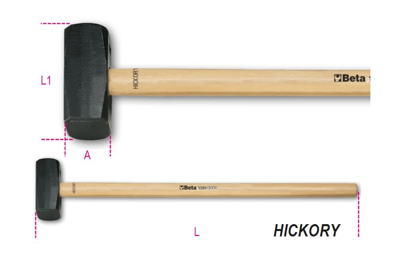 BM SPA - BMM013810050 Mazze a coppia manico in legno hickory