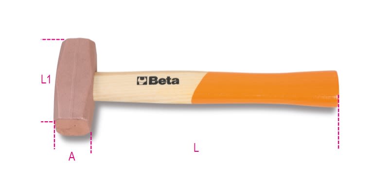 BM SPA - BMM013850410 Mazzuole con testa in rame manico in legno
