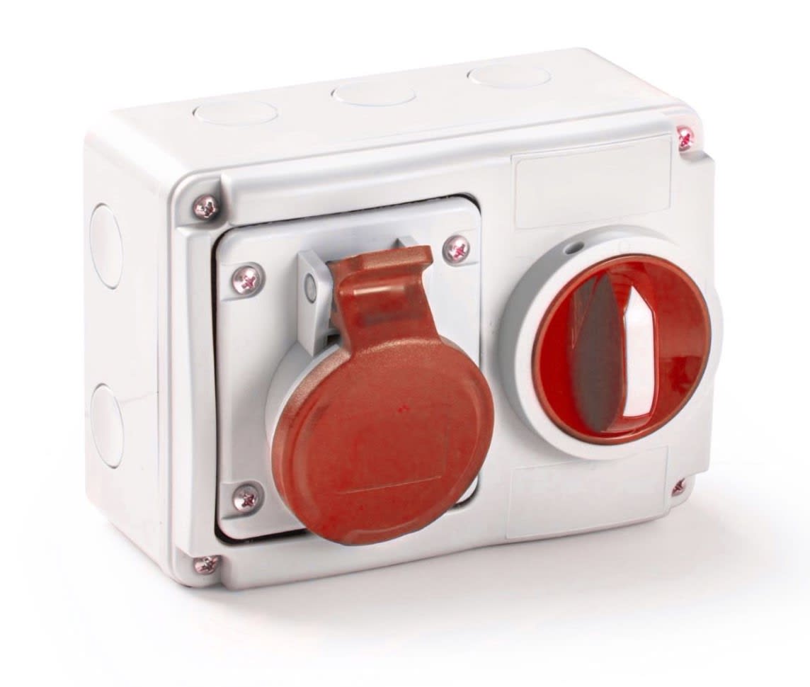 ROSI MATERIALE ELETT - RCO14.3434R6 PRESE BLOCCATE CON FONDO IP44 5P 32A 380