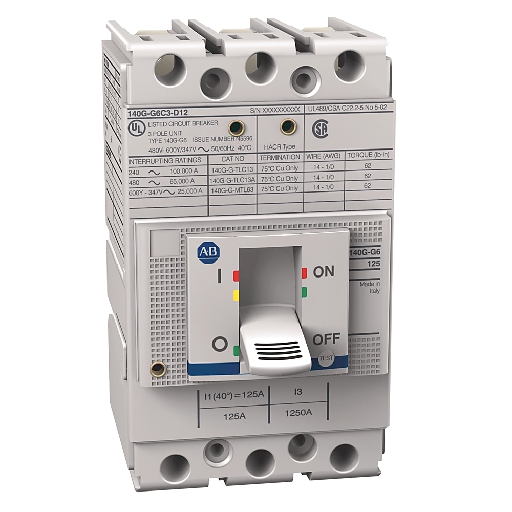 ROCKWELL AUTOMATION - RCK140G-G3C3-D10 140G 125A FRAME MOLDED CASE CKT-BKR