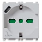 VIMAR SPA - VIW14210.USB.SL PRESA 2P+T 16A UNIVERSALE + USB C SILVER