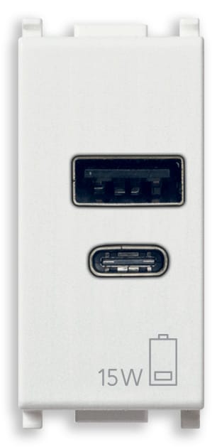VIMAR SPA - VIW14292.AC.15 ALIMENTATORE USB A+C 15W 5V 1M BIANCO