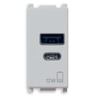 VIMAR SPA - VIW14292.AC.SL ALIMENTATORE USB A+C 12W2,4A5V 1M SILVER