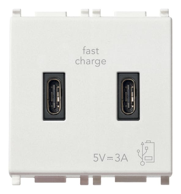 VIMAR SPA - VIW14295.CC ALIMENTATORE USB C+C 15W 3A 5V 2M BIANCO
