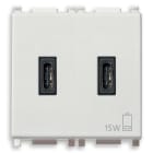 VIMAR SPA - VIW14295.CC ALIMENTATORE USB C+C 15W 3A 5V 2M BIANCO