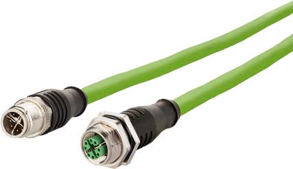 Metz - MEZ142M2X12100 Verbindungsleitung M12 B-M12 S8-pol X-ko