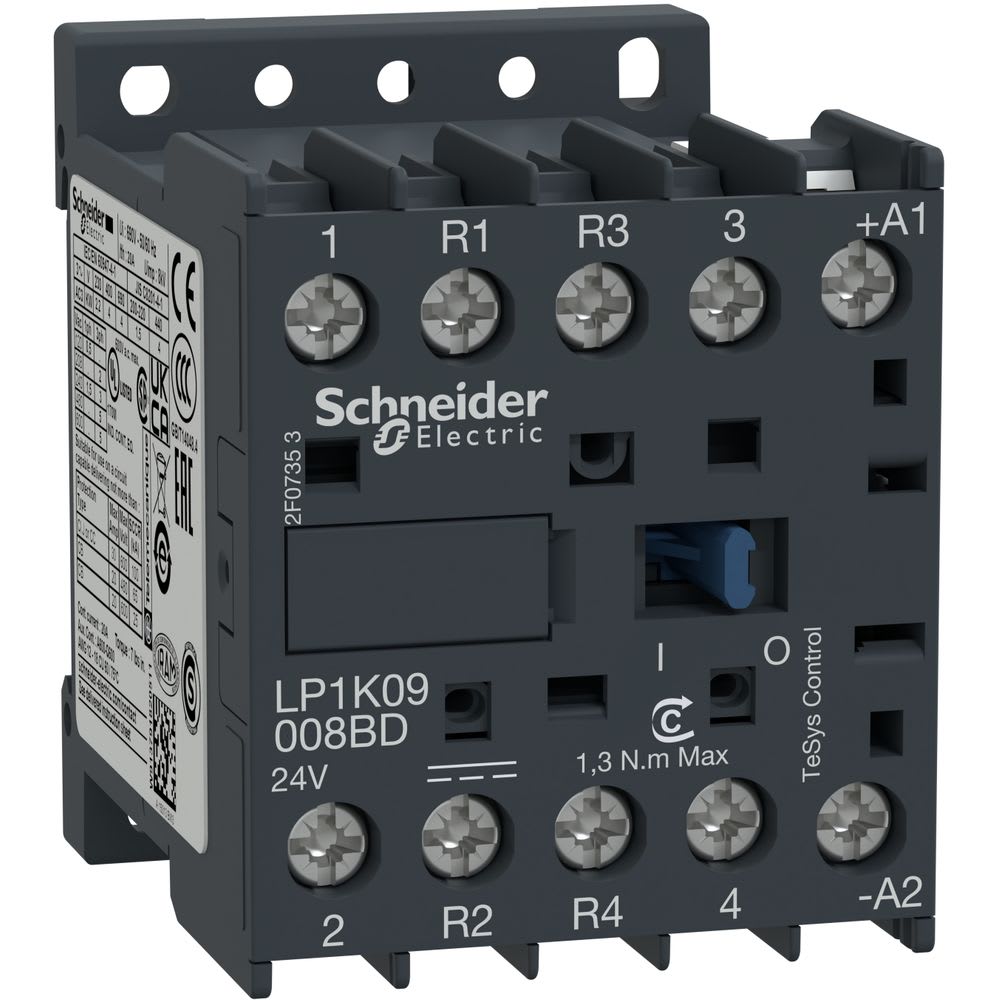 SCHNEIDER ELECTRIC - SNRLP1K09008FD Contattore TeSys LP1-K - 4 poli (2NO + 2NC) - AC1 440V 20 A - 110 V CC