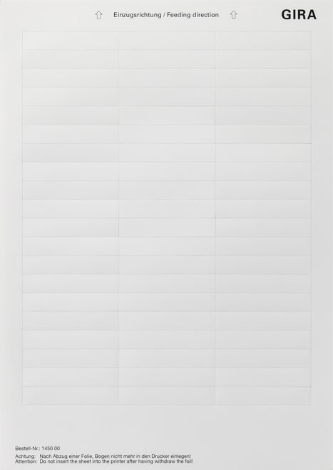 GIRA - GIR145000 Beschriftungsbogen 60,7 x 11,8 mm Zubeho