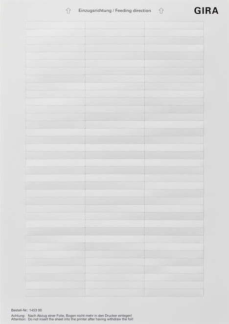 GIRA - GIR145300 Beschriftungsbogen 54,5 x 7 mm Zubehor