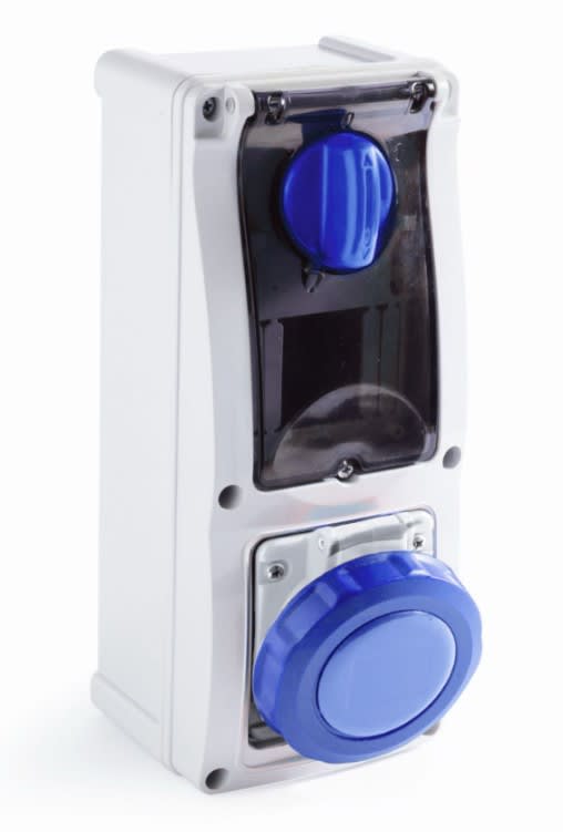 ROSI MATERIALE ELETT - RCO16.3216B6D PR BLOC VERT+FONDO IP67 DIN 3P 16A 220V