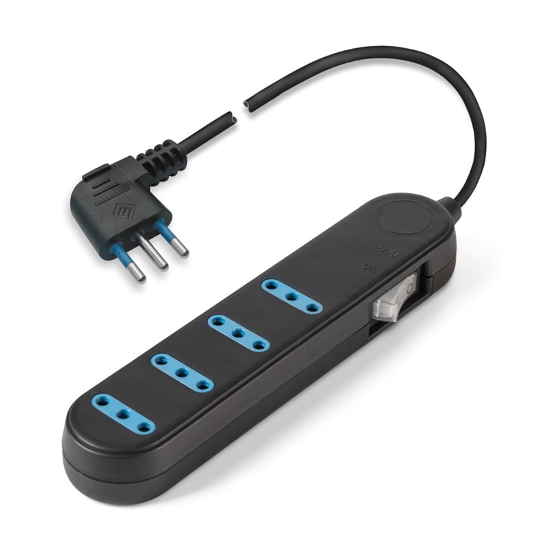 SCAME PARRE SPA - SCA160.251/C-N PRESA MULTIPLA INT. 10A CON CAVO E SPINA