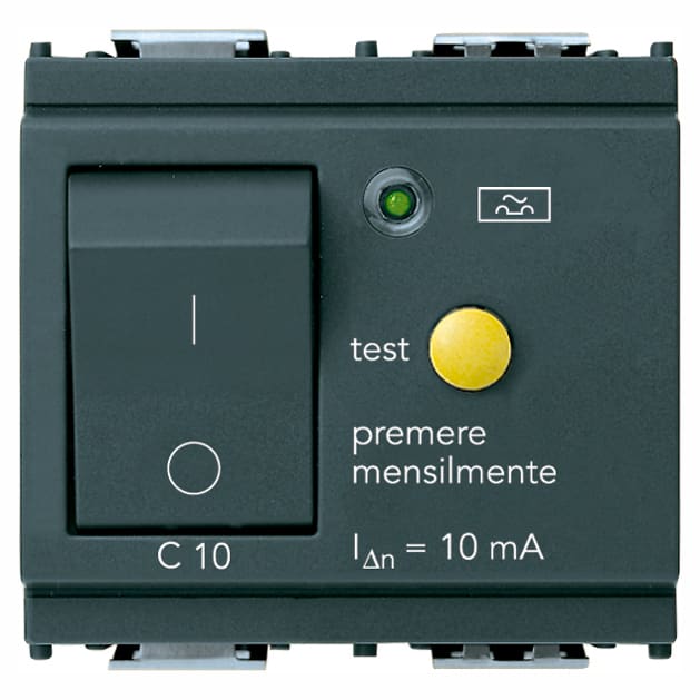 VIMAR SPA - VIW16511.10 INTERRUTTORE MTDIFF.1P+N C10 10MA GRIGIO