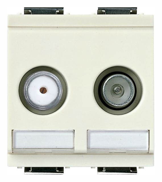 VIMAR SPA - VIW17067.10.B PRESA TV-RD-SAT PASSANTE 2 USCITE BIANCO