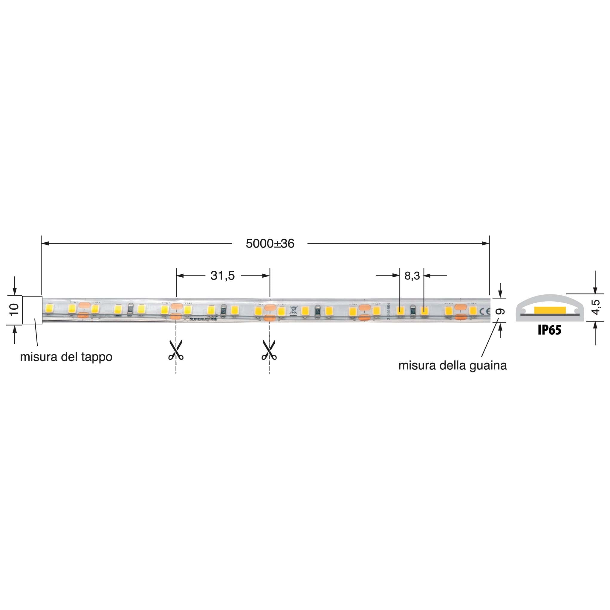 ELCART DISTRIBUTION - ERT186094700 STRISCIA LED 8W/M BN 12V IP65