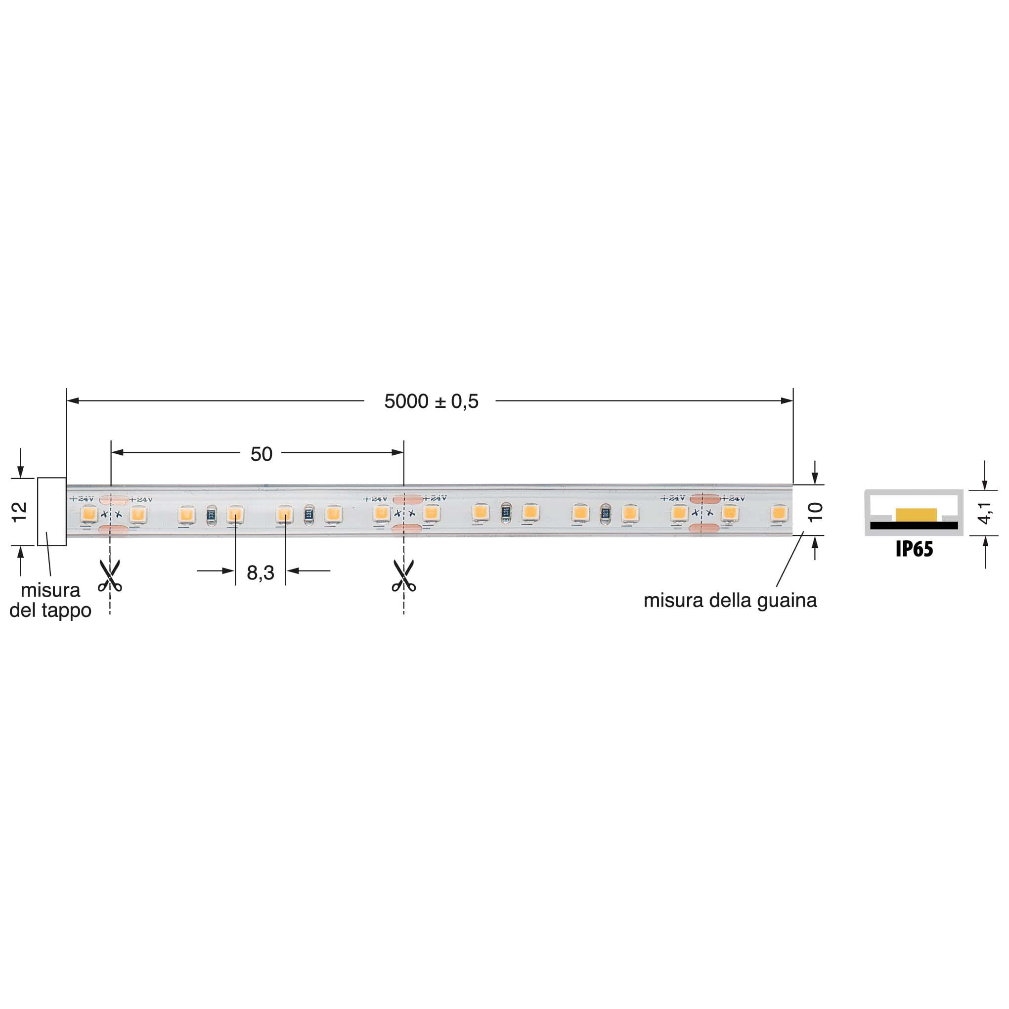 ELCART DISTRIBUTION - ERT186172000 LEDSTRIP 9,6W/MT 24V BFREDDO IP65