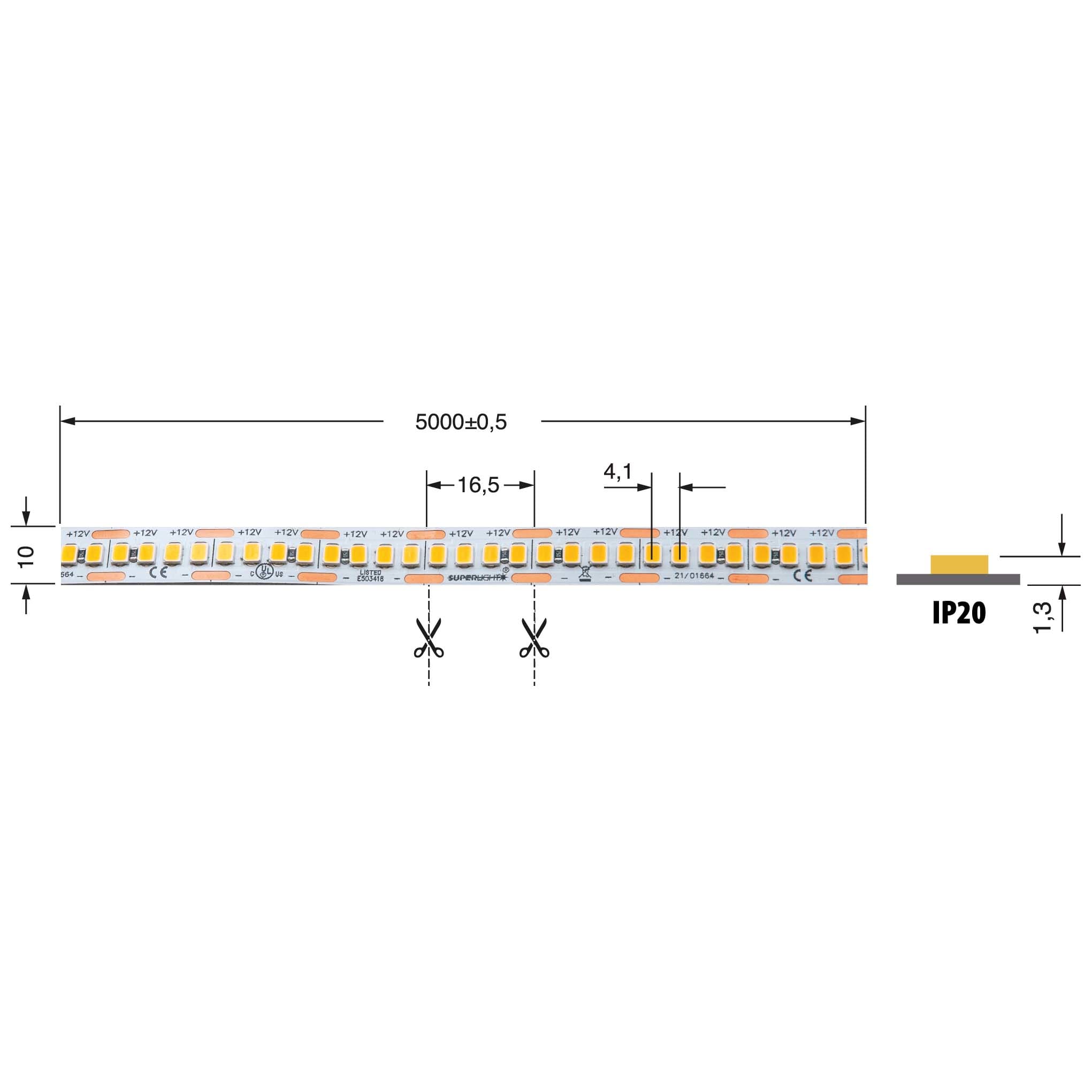 ELCART DISTRIBUTION - ERT186177000 STRISCIA LED 13W/M BF 12V IP20