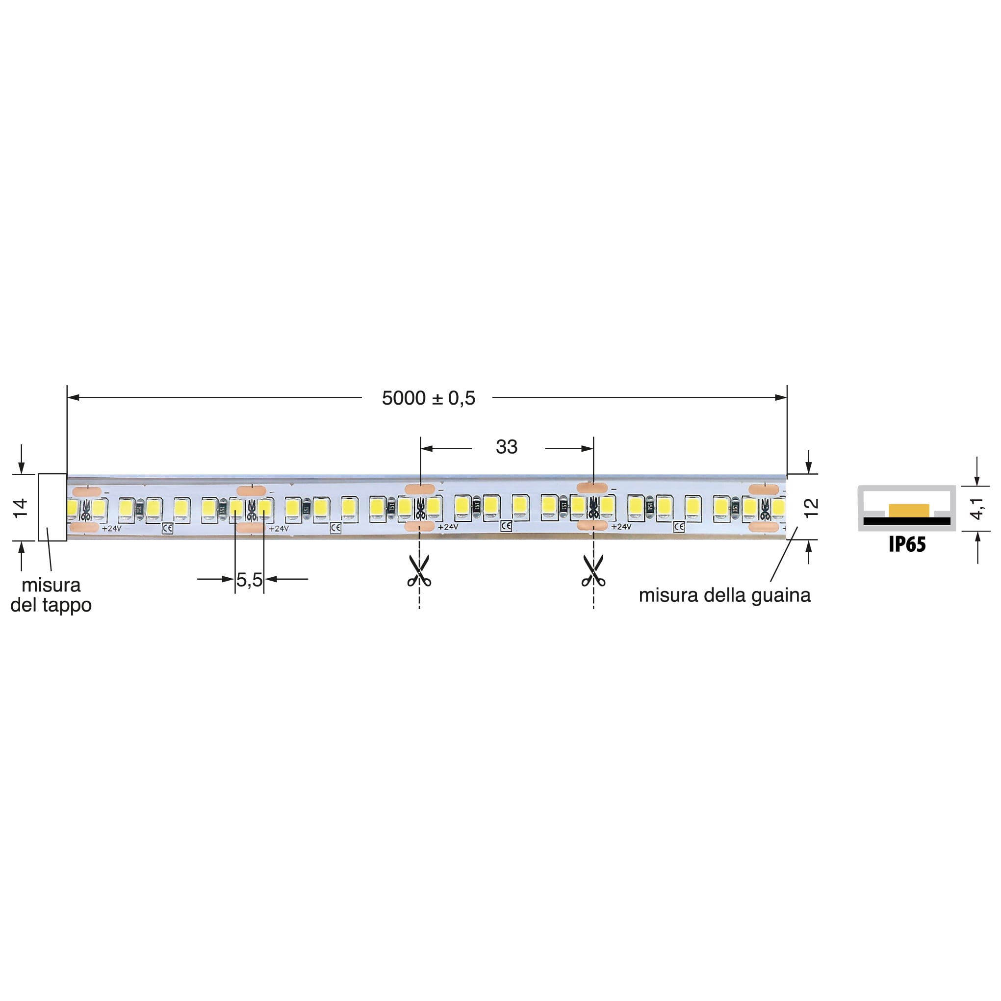 ELCART DISTRIBUTION - ERT186272000 LEDSTRIP 16W/MT 24V BFREDDO IP65