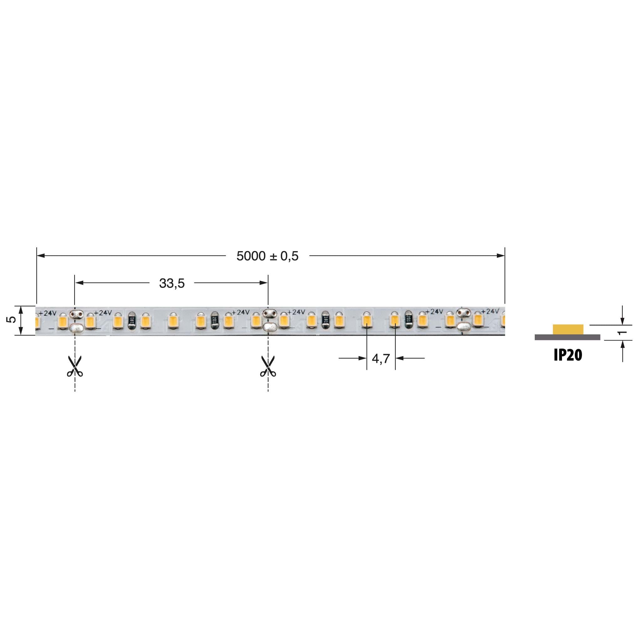 ELCART DISTRIBUTION - ERT186408000 S.LED 5MM 8,6W/M 24V BF IP20 CR90